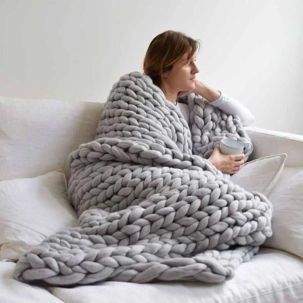 CozyWeave DIY Grobstrick XL Wollgarn für Decken und Kissen