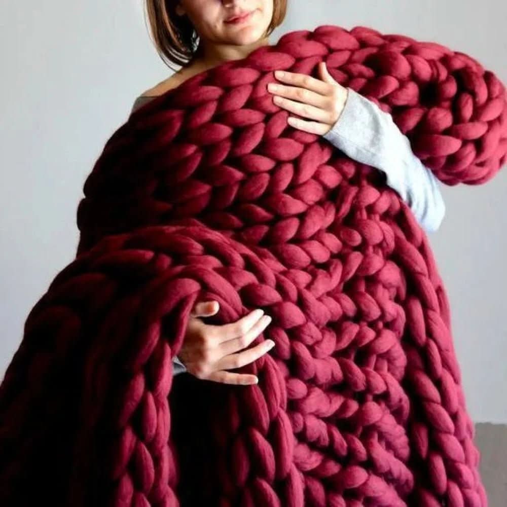 CozyWeave DIY Grobstrick XL Wollgarn für Decken und Kissen
