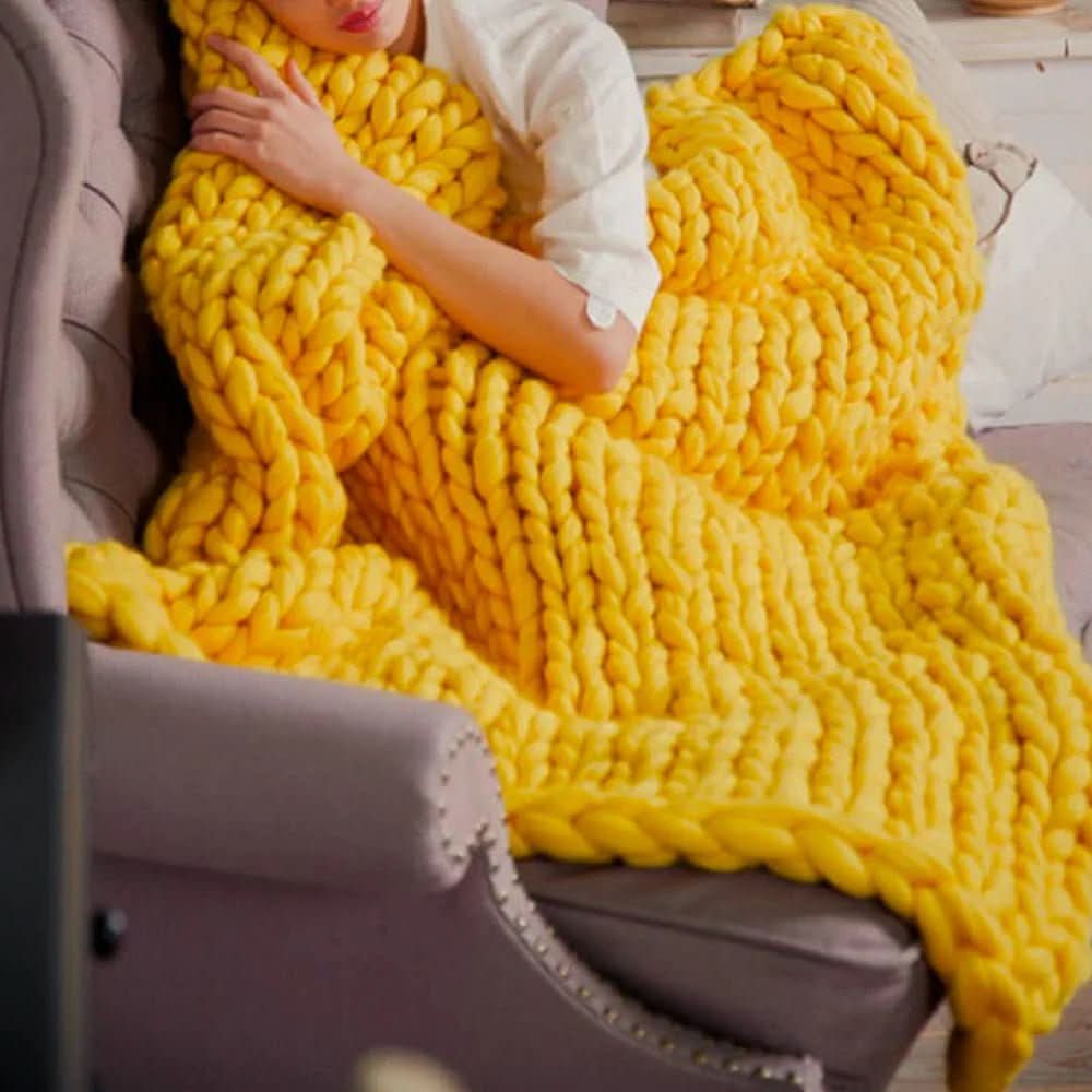 CozyWeave DIY Grobstrick XL Wollgarn für Decken und Kissen