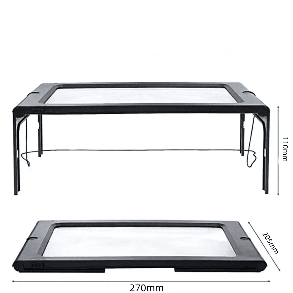 LuminaDesk Lente d’Ingrandimento Pieghevole 3x con Illuminazione LED per Lettura a Mani Libere