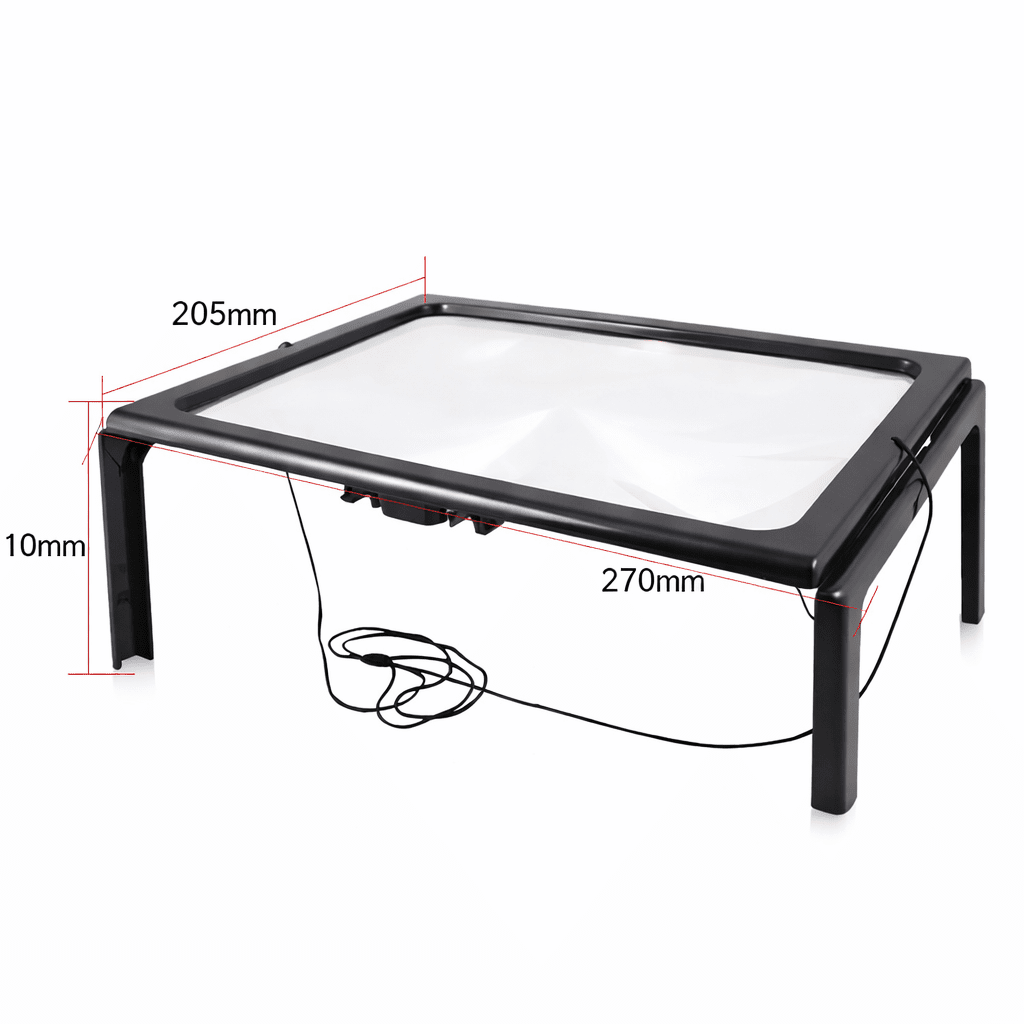 LuminaDesk Lente d’Ingrandimento Pieghevole 3x con Illuminazione LED per Lettura a Mani Libere