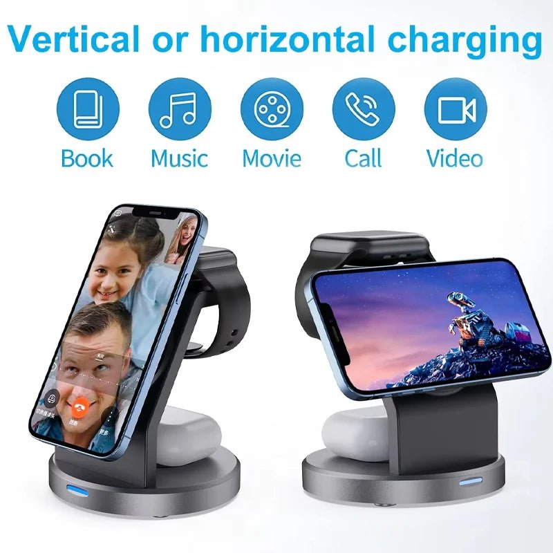 TriMag Dock: 3-In-1 Magnetic Charger for iPhone, Apple Watch, AirPods