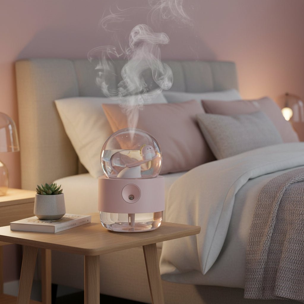 LumaMist Wireless Rechargeable Humidifier With Music Box And Night Lamp