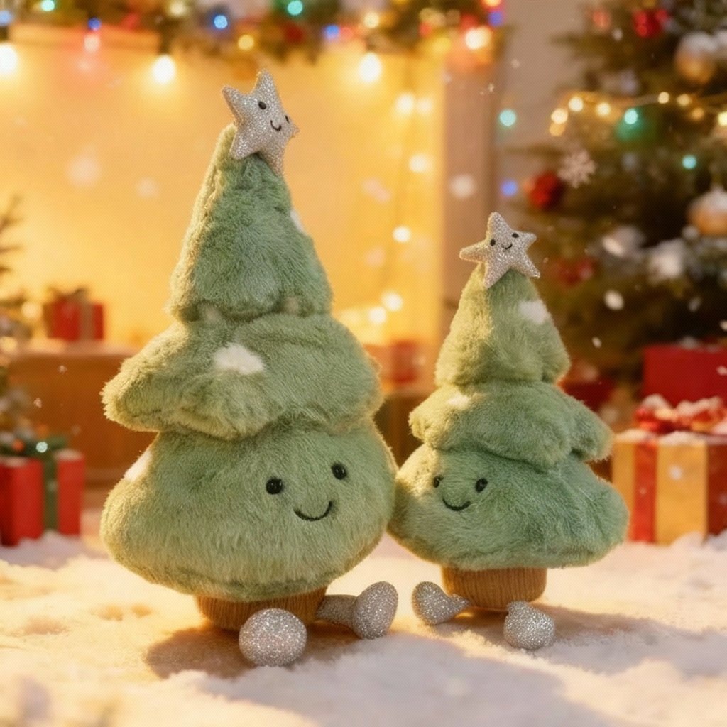 FrostyNest Plush Christmas Tree Figurine For Cozy Christmas Rooms
