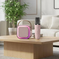 VocalNova Macchina Karaoke Portatile con Microfoni Wireless e Luce Cambia Colore