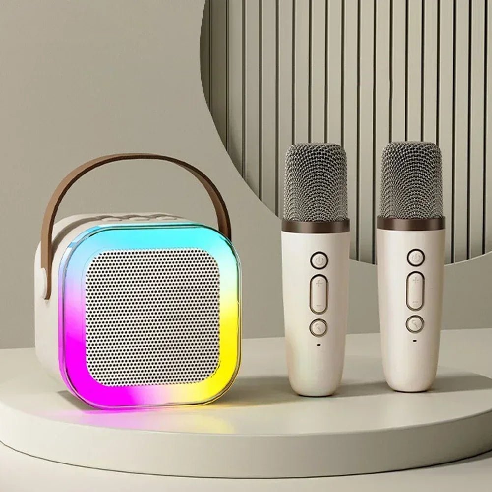 VocalNova Macchina Karaoke Portatile con Microfoni Wireless e Luce Cambia Colore