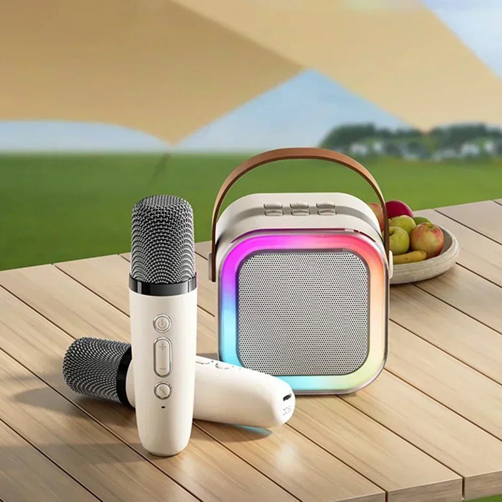 VocalNova Macchina Karaoke Portatile con Microfoni Wireless e Luce Cambia Colore