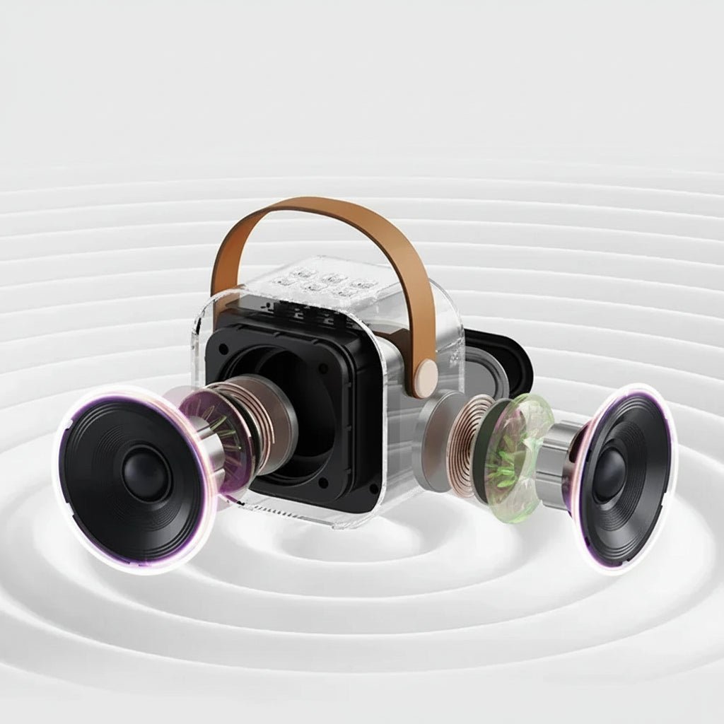 VocalNova Macchina Karaoke Portatile con Microfoni Wireless e Luce Cambia Colore