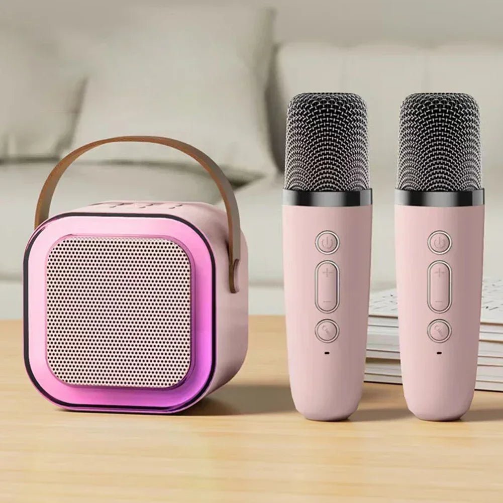 VocalNova Macchina Karaoke Portatile con Microfoni Wireless e Luce Cambia Colore