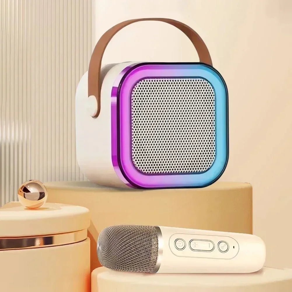 VocalNova Macchina Karaoke Portatile con Microfoni Wireless e Luce Cambia Colore