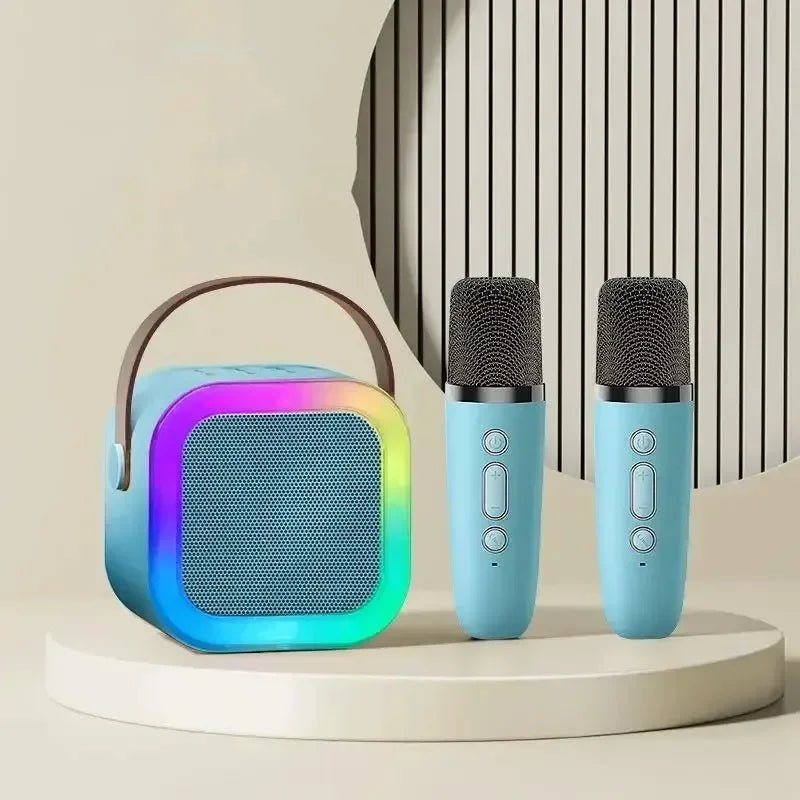 VocalNova Macchina Karaoke Portatile con Microfoni Wireless e Luce Cambia Colore