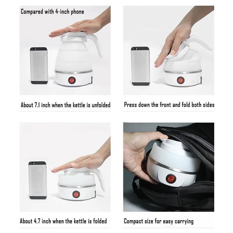VoyageKettle Portable Electric Kettle 0.6 L With Compact Folding Case