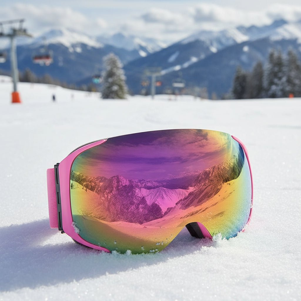 LumaShift Magnetic Premium Ski Goggles With UV400 And Anti Fog Mirror Optics