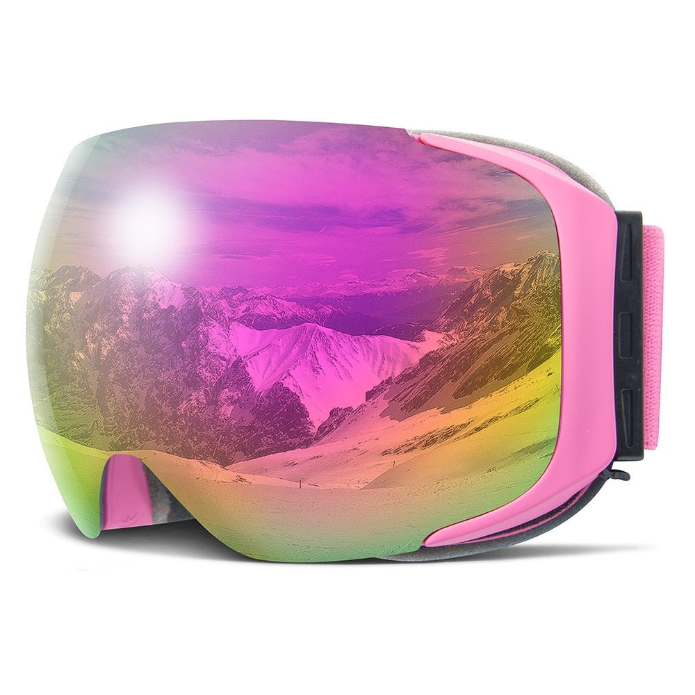 LumaShift Magnetic Premium Ski Goggles With UV400 And Anti Fog Mirror Optics