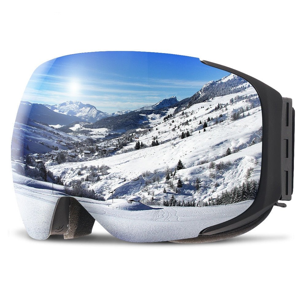 LumaShift Magnetic Premium Ski Goggles With UV400 And Anti Fog Mirror Optics