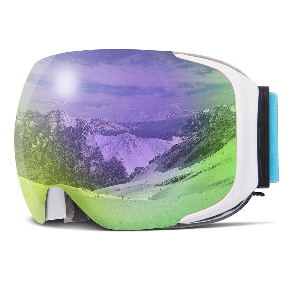 LumaShift Magnetic Premium Ski Goggles With UV400 And Anti Fog Mirror Optics