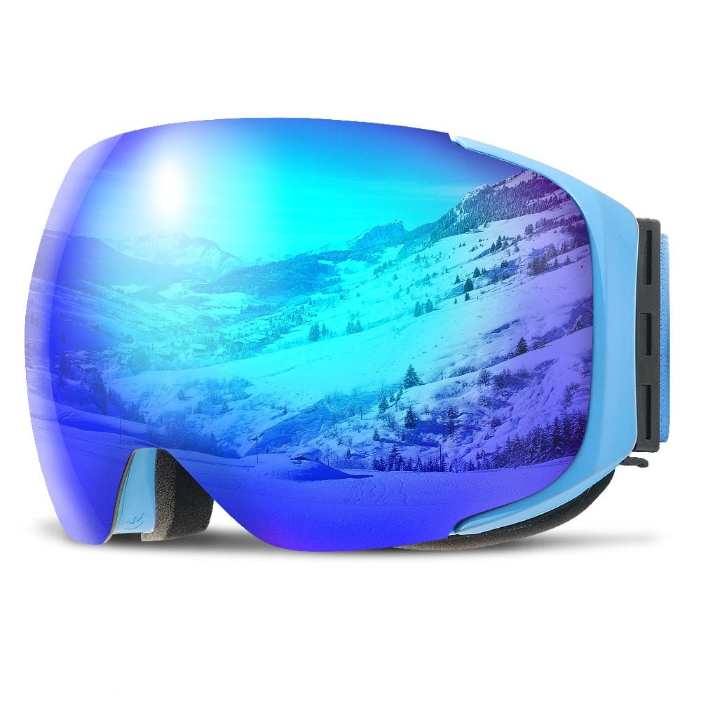 LumaShift Magnetic Premium Ski Goggles With UV400 And Anti Fog Mirror Optics