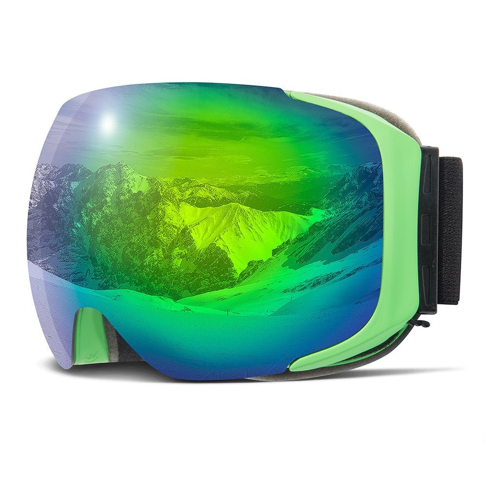 LumaShift Magnetic Premium Ski Goggles With UV400 And Anti Fog Mirror Optics