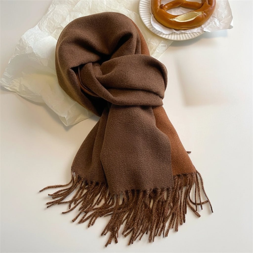 Aurelia Two-Tone Pashmina Scarf With Soft Flowing Tassels