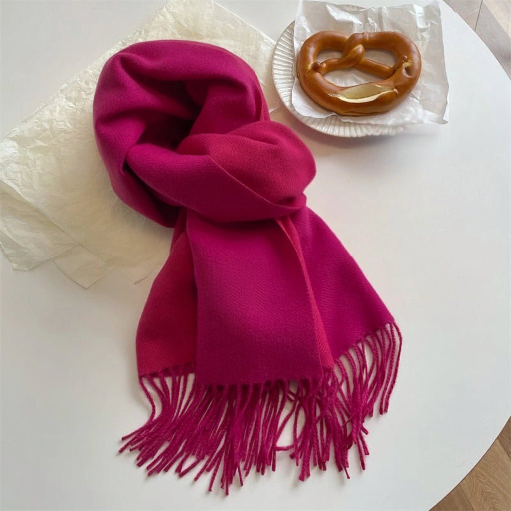 Aurelia Two-Tone Pashmina Scarf With Soft Flowing Tassels