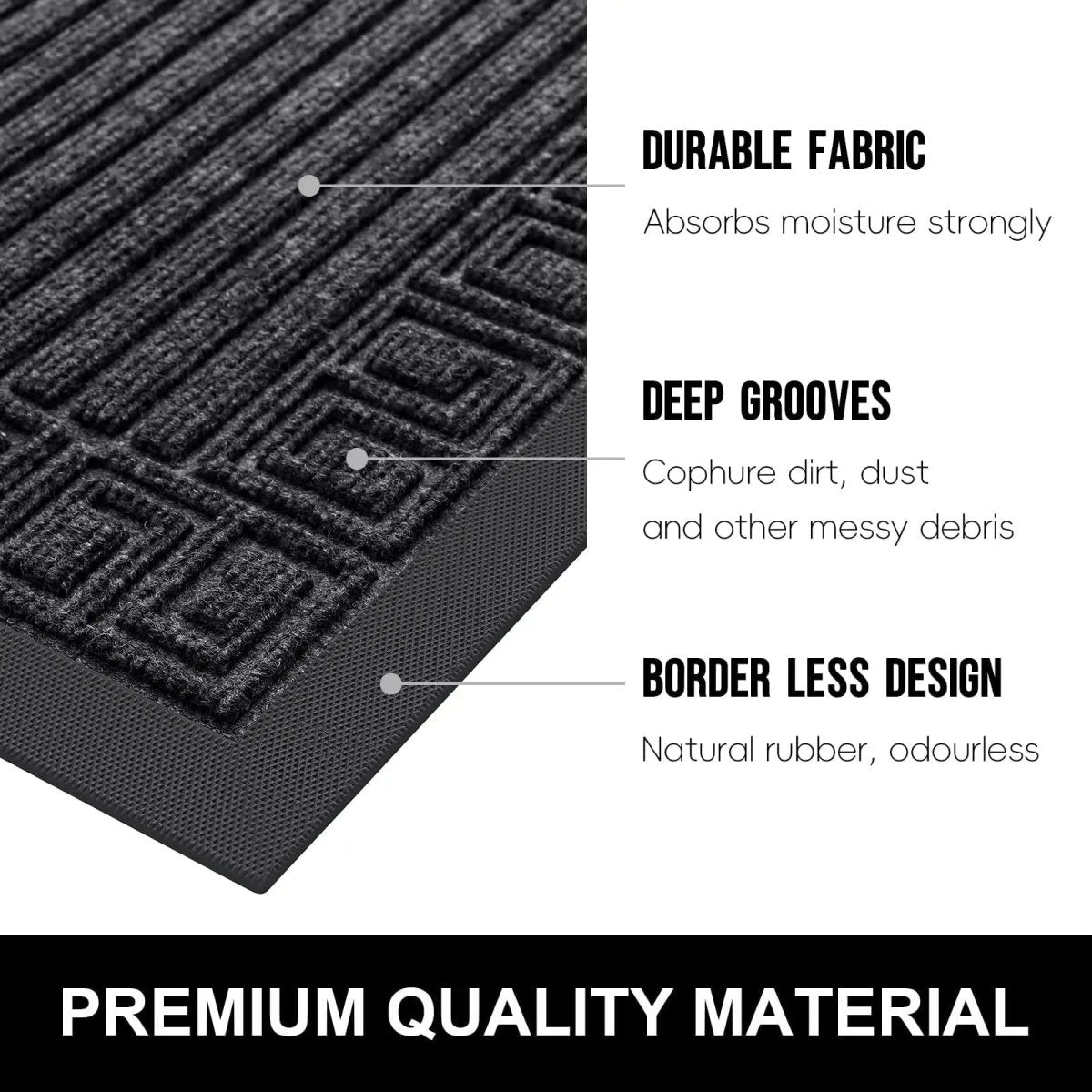 MudGuard Pro Non Slip Rubber Door Mat For Maximum Dirt Absorption