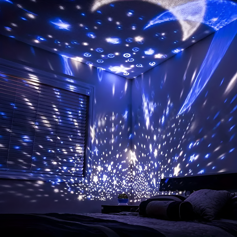 StellarGlow otočný hvězdný projektor noční světlo pro děti