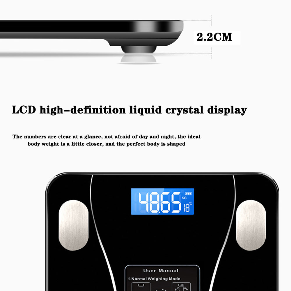 Chytrá váha na tělesnou hmotnost s LCD displejem pro každodenní sledování zdraví