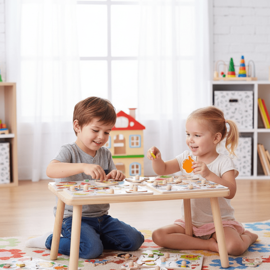 Vzdělávací Montessori dřevěná hračka pro uchopení pro děti
