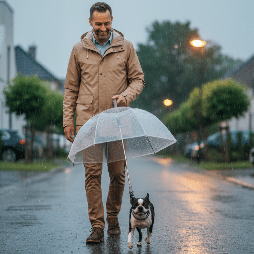 AquaGuard Transparenter Hundeschirm als Regenschutz für Hunde