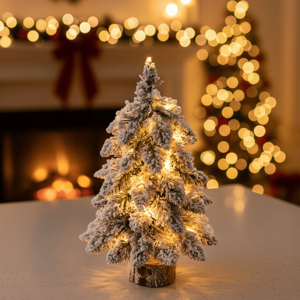 Albero di Natale LED SnowGlow Mini 45cm con Effetto Neve Ghiacciata