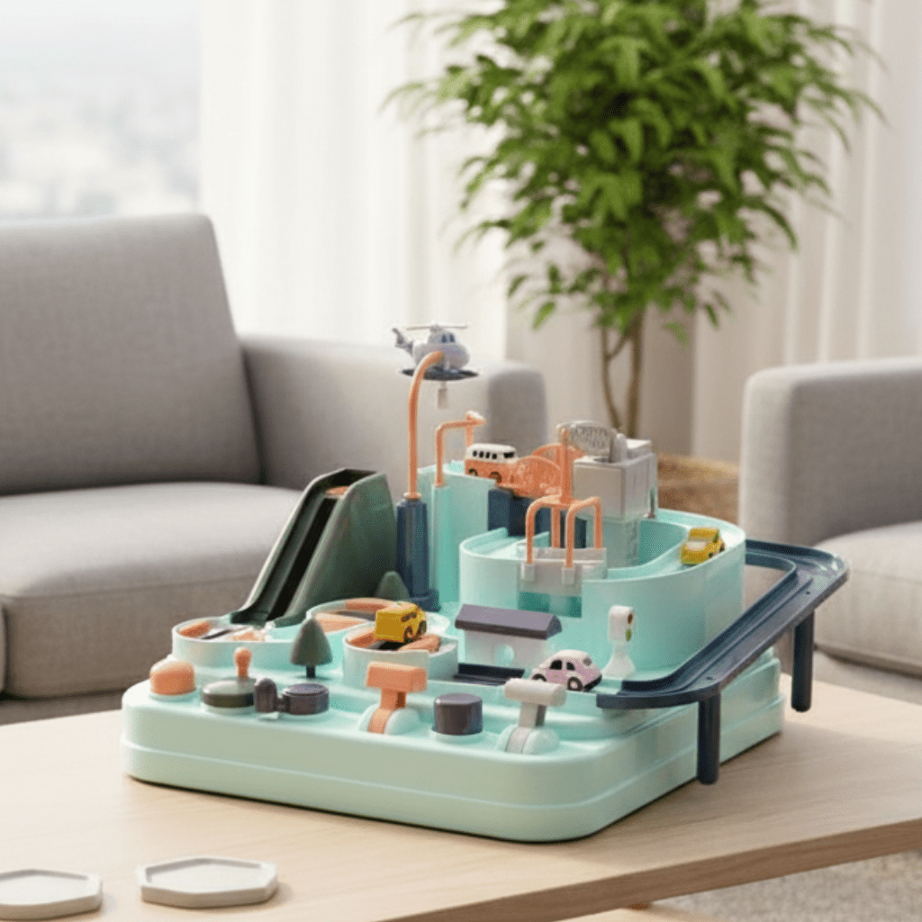UrbanPlay City Playset With Cars And Helicopter For Ages 3 And Up