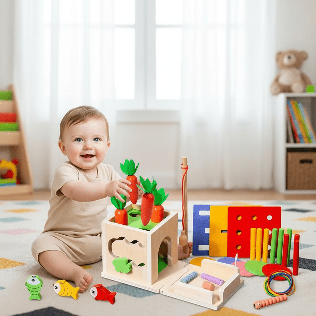 NovaTrail PlayCube: 8-In-1 Montessori Baby Play Box For Development And Creativity