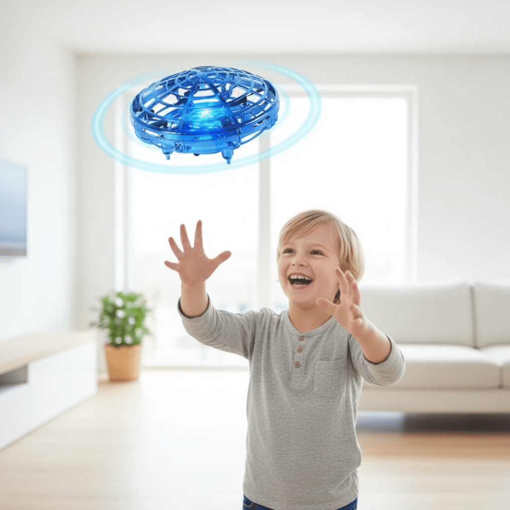 NovaGlide UFO Flying Drone Toy With Hand Control And Sensors USB Rechargeable