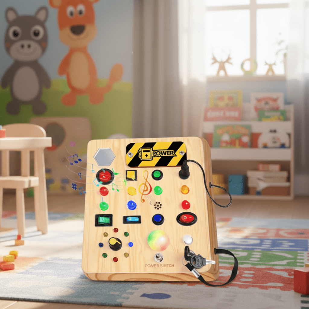 Tabuleiro de Atividades Montessori LumaLearn com Música e Luzes LED