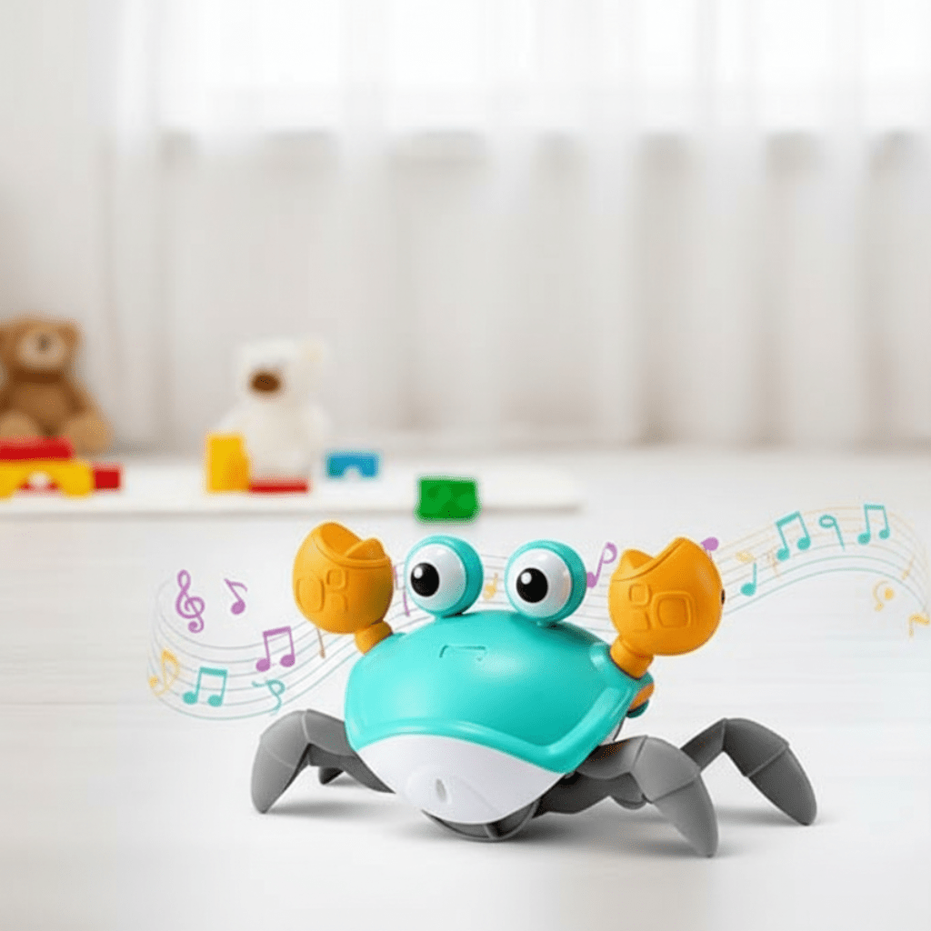 Jouet rampant CrawlJoy Crabe avec musique et couleurs pour bébés de 12 mois et plus