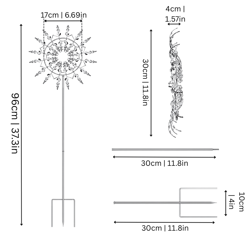 Stainless Steel Garden Windmill Kinetic Sculpture For Patio And Balcony