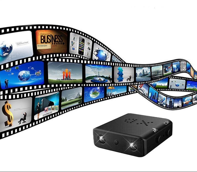Câmara de Vídeo Compacta 1080P com Áudio, Detecção de Movimento, Visão Noturna, Gravação em Loop