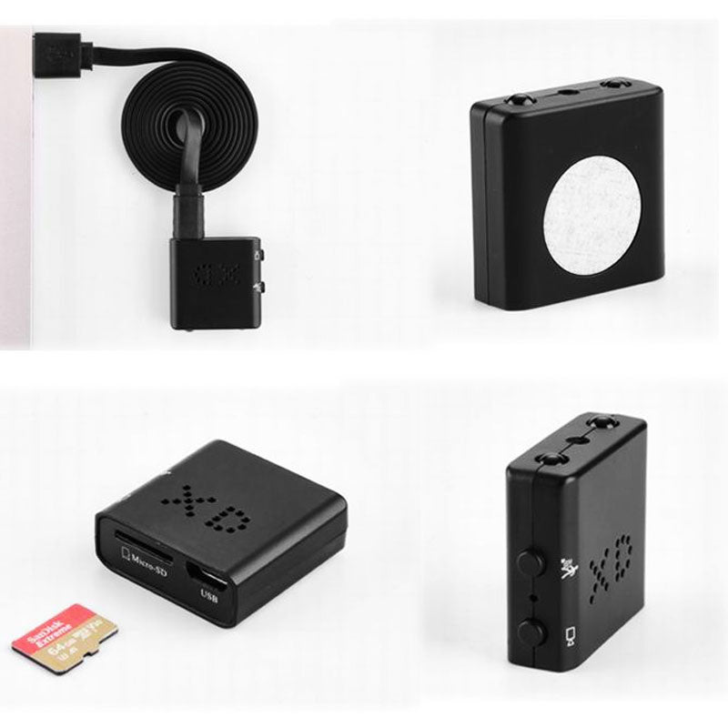 Câmara de Vídeo Compacta 1080P com Áudio, Detecção de Movimento, Visão Noturna, Gravação em Loop