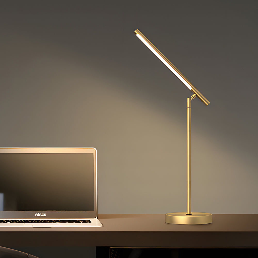 Regulowana lampka biurkowa LED z trzema kolorami światła, minimalistyczny metalowy design