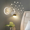 Kids Moon And Star Projection Wall Light With Warm Glow