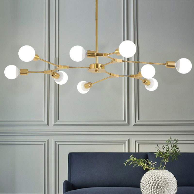 Lampadario Chic Molecule con Globetti in Vetro Satinato