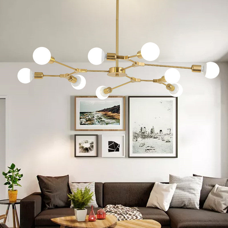 Lampadario Chic Molecule con Globetti in Vetro Satinato