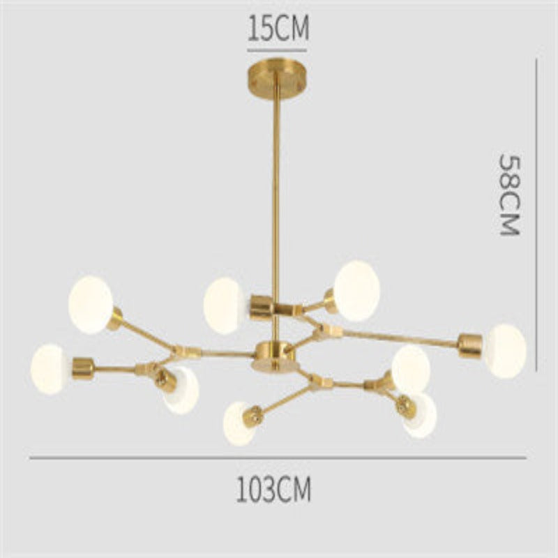 Lampadario Chic Molecule con Globetti in Vetro Satinato