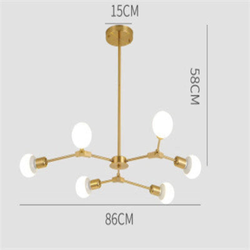 Lampadario Chic Molecule con Globetti in Vetro Satinato