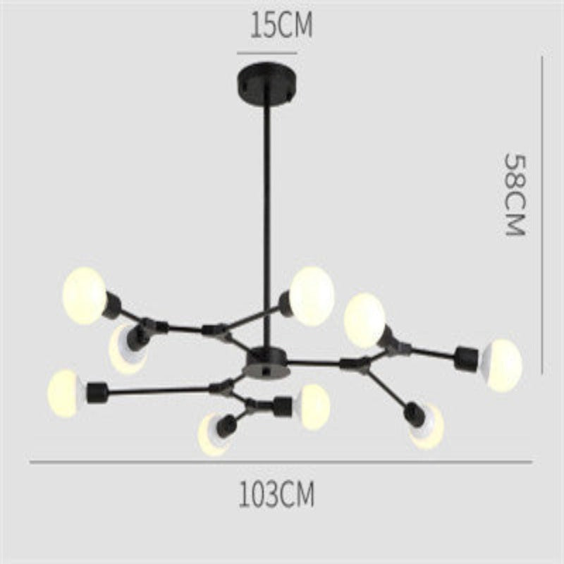 Lampadario Chic Molecule con Globetti in Vetro Satinato