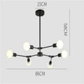 Lampadario Chic Molecule con Globetti in Vetro Satinato