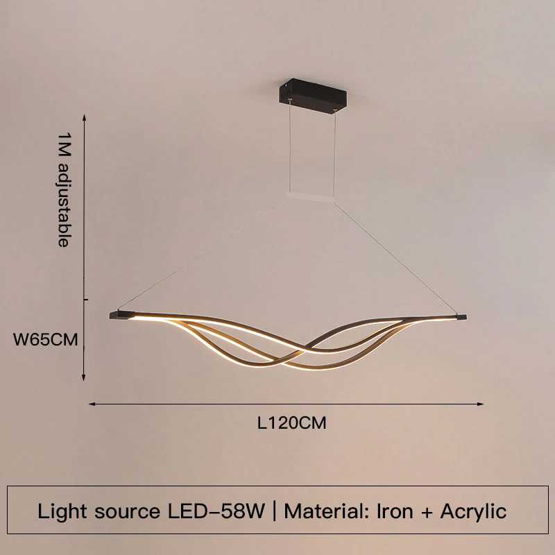 LumiArc Curved LED Pendant Light In Black Or Gold, 1000mm Or 1200mm