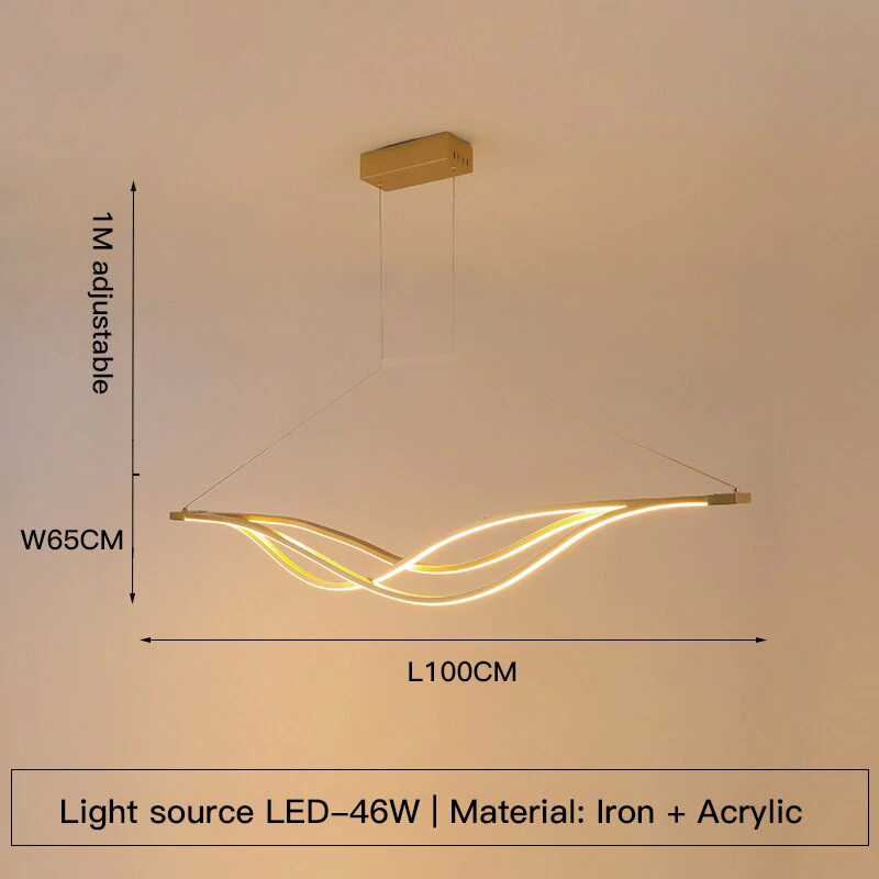 LumiArc Curved LED Pendant Light In Black Or Gold, 1000mm Or 1200mm