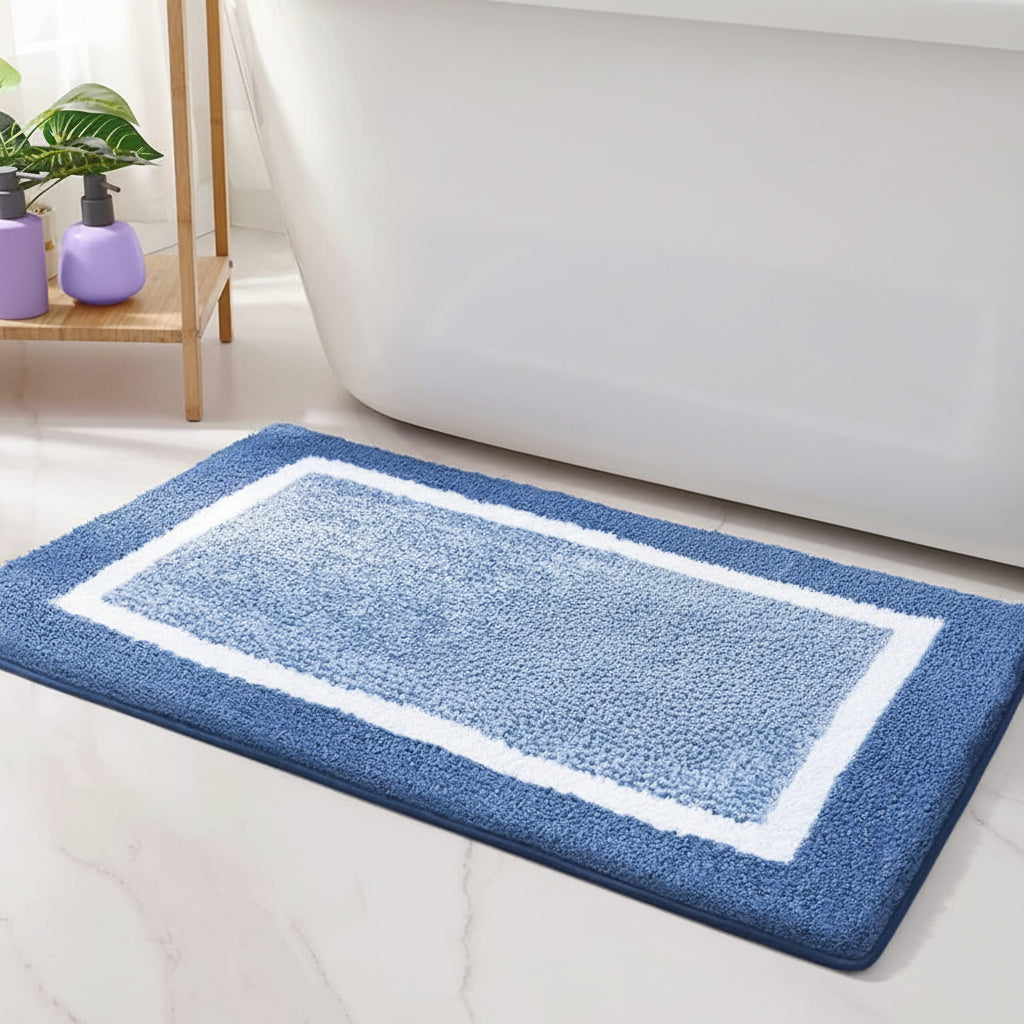 Non-slip microfiber bath mat for soft, safe, and comfortable bathroom floors