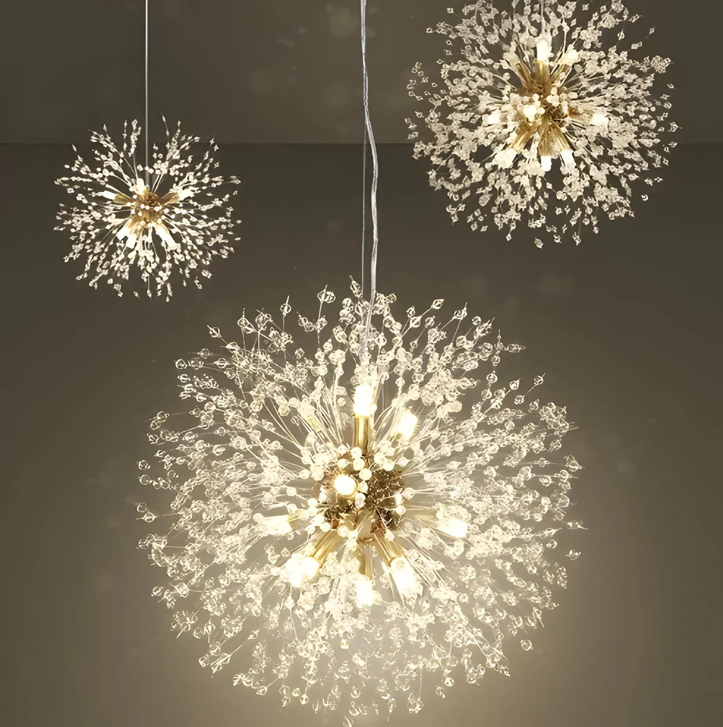 Asteria | Crystal Burst lysekrone, moderne statement pendellampe | Fervei